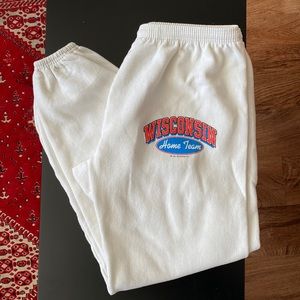 white wisconsin sweatpants - size M